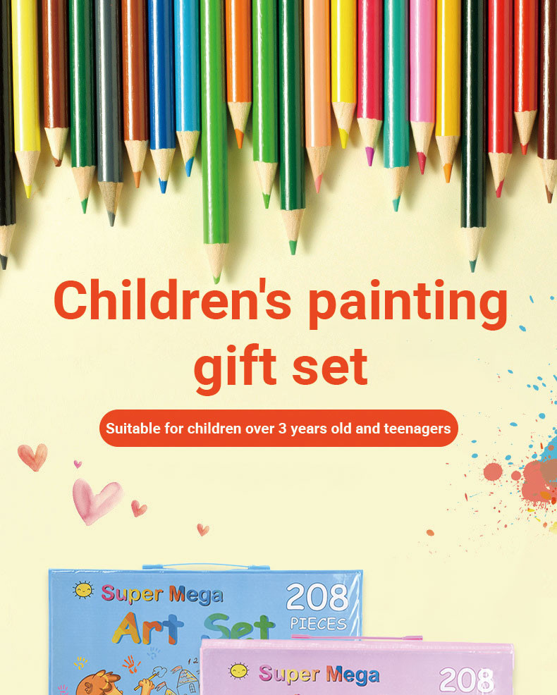 208Pcs Coloring Set Crayons For Kids Coloring Materials Set Color ...