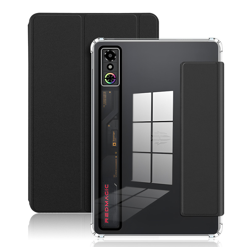 Pu Tri-Fold Clear Back Case For ZTE RedMagic Astra / Red Magic Tablet ...