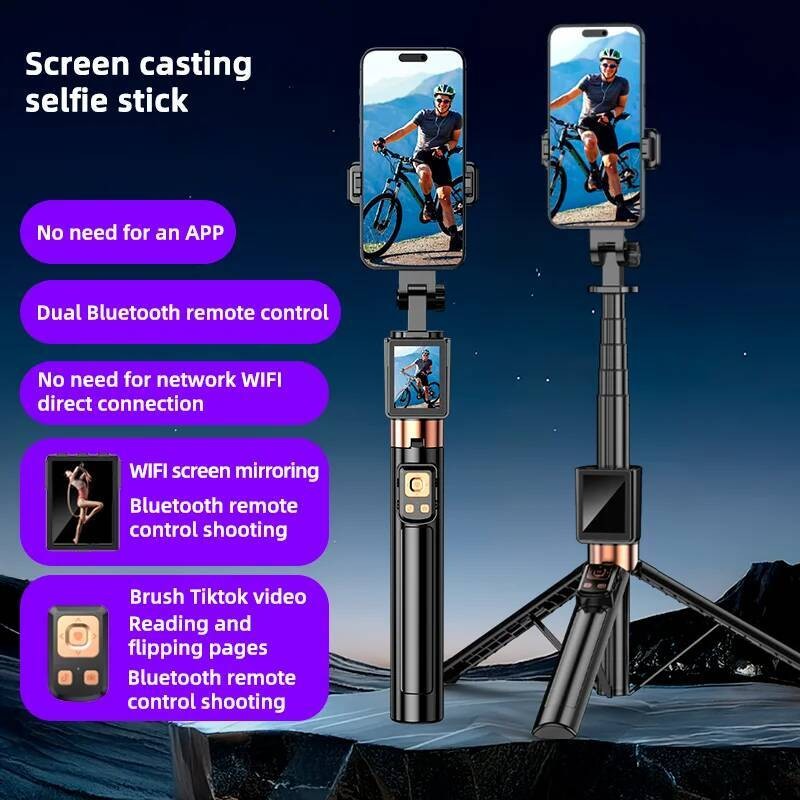 Stick Mirroring WIFI Projection Screen Tripod Real Time Display Selfie ...