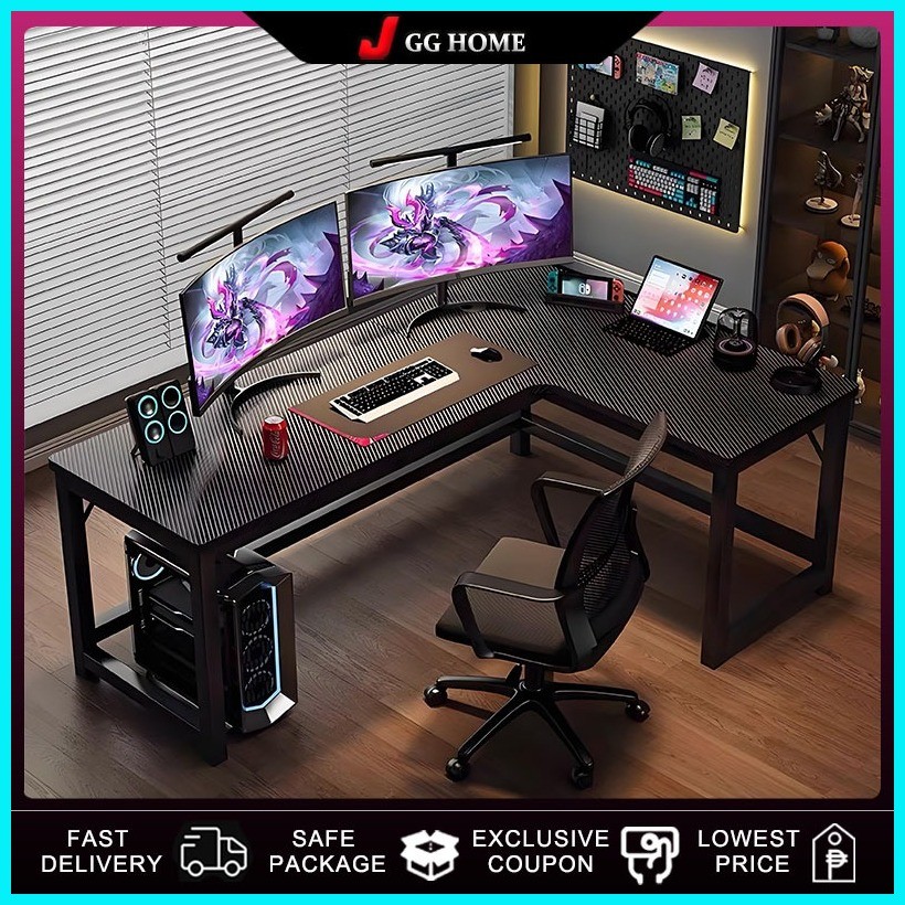 JGG Corner Computer Desk Double Desktop Electronic Table Double Desk ...