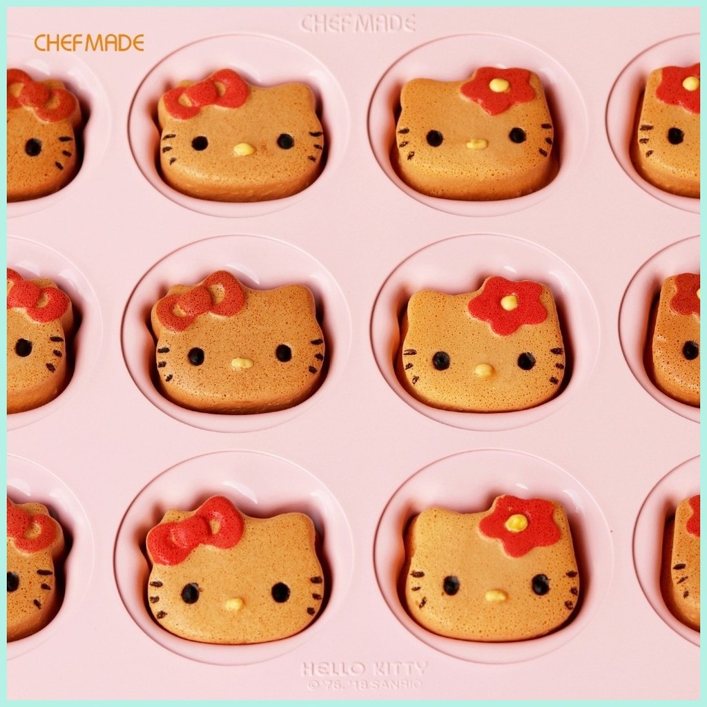 Chefmade & Hello Kitty Joint Cartoon 12 cups Nonstick Sponge Cake Bread ...
