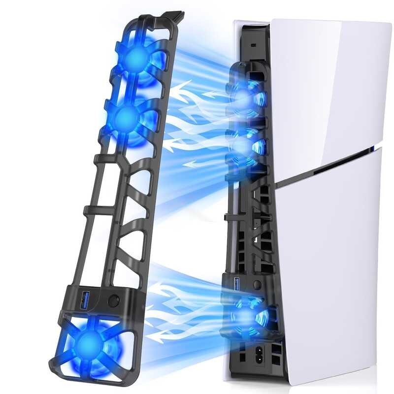 Fans Cooling Fan for Playstation 5 Slim Disc Edition/Digital With RGB ...