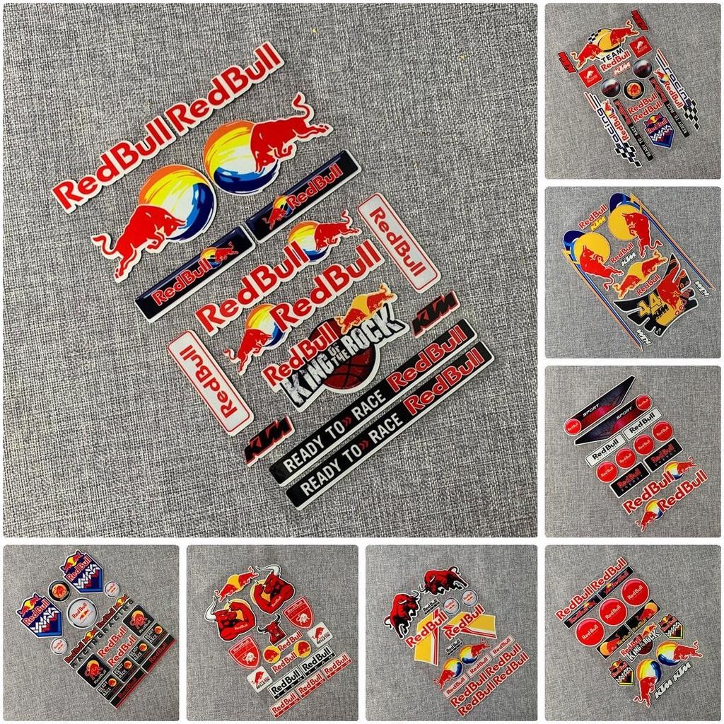 1 Set of Reflective Red Bull Helmet Motorcycle Racing Reflective ...