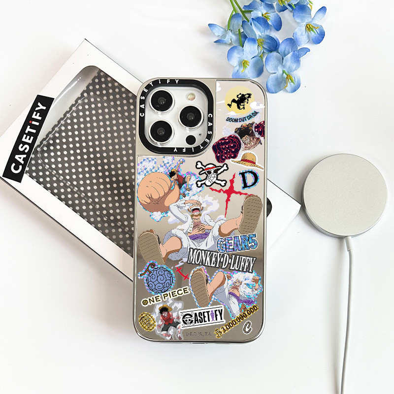 One Piece Monkey D Luffy Mirror Casing For IPhone 11 12 13 12Pro 14PLUS