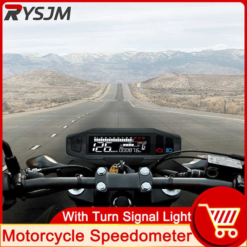 HD Motorcycle Speedometer Tachometer Fuel Gauge Universal Digital Meter