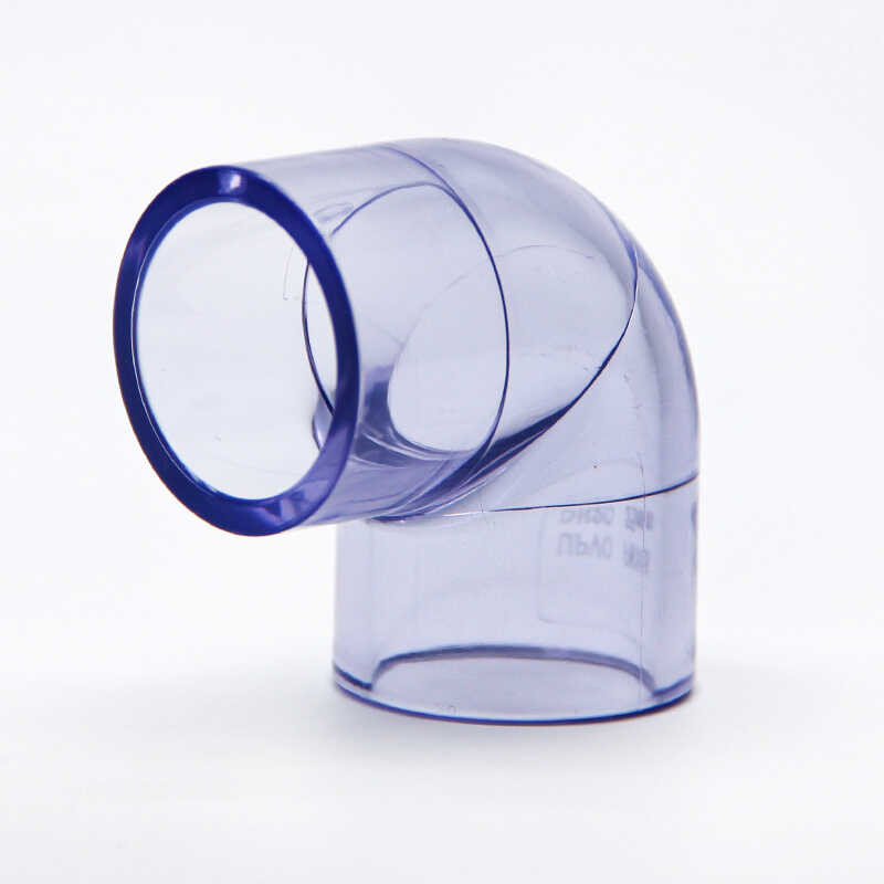 Transparente PVC Joint 90 Degree Elbow Plastic Hard Water Pipe Fish