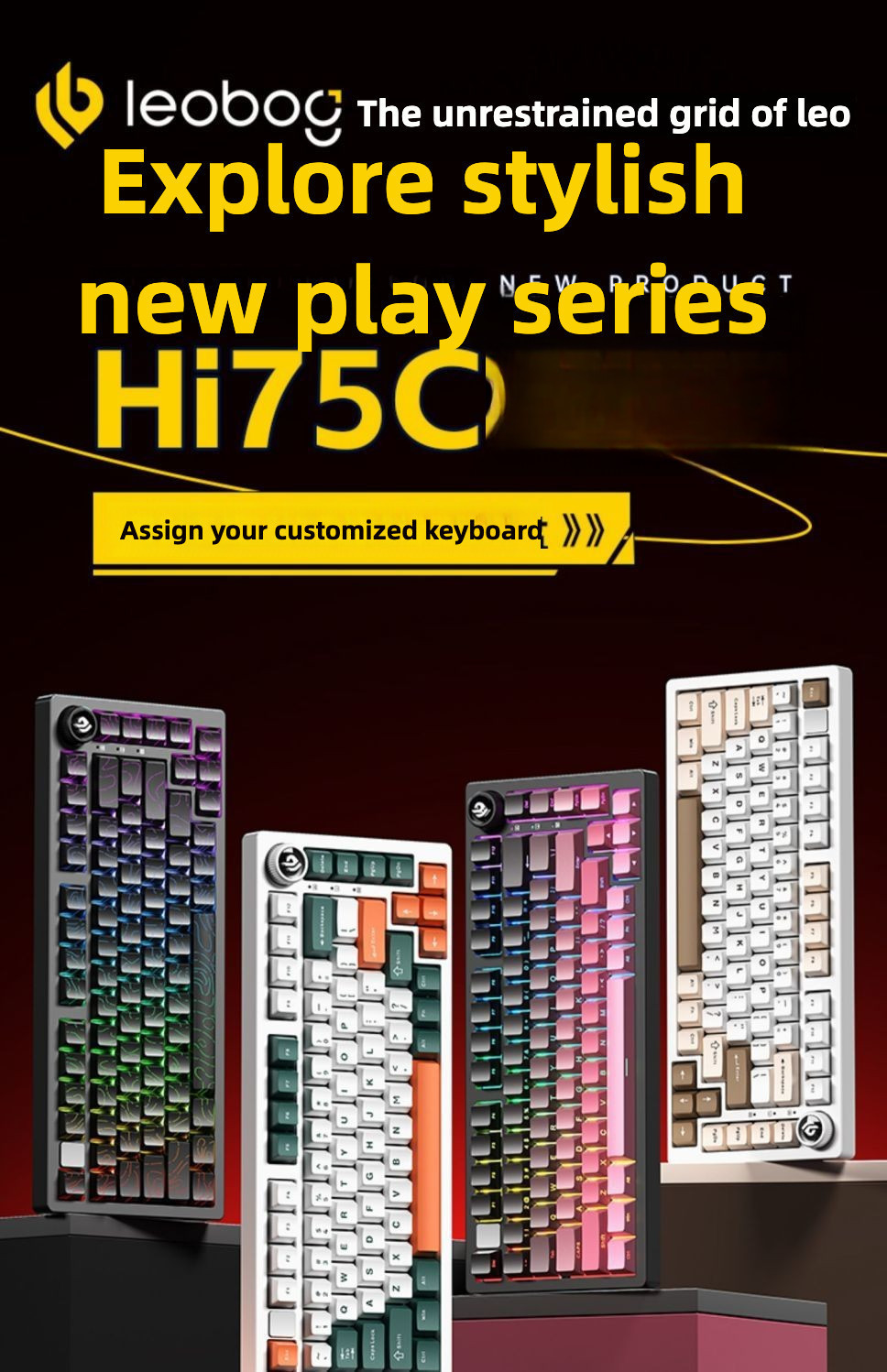 LEOBOG Hi75c CNC Aluminum Mechanical Keyboard Kit 3-mode 75 Arrangement ...