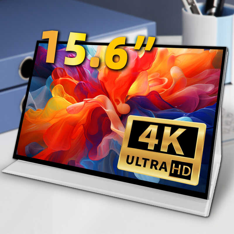 15.6inch Monitor 4K with Battery 1080P HD IPS Full-Laminated LCD Screen ...