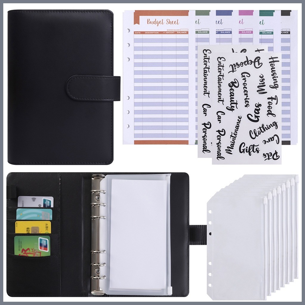 ∭ ☂ A6 100 envelope money saving challenge, PU leather binder money ...