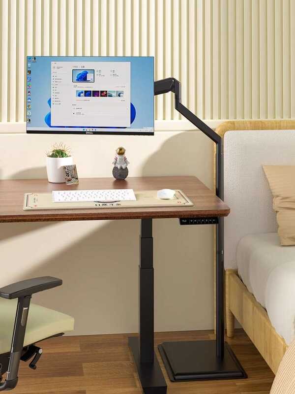 No-Drill Monitor Floor Stand Height Adjustable 360-Degree Rotating ...