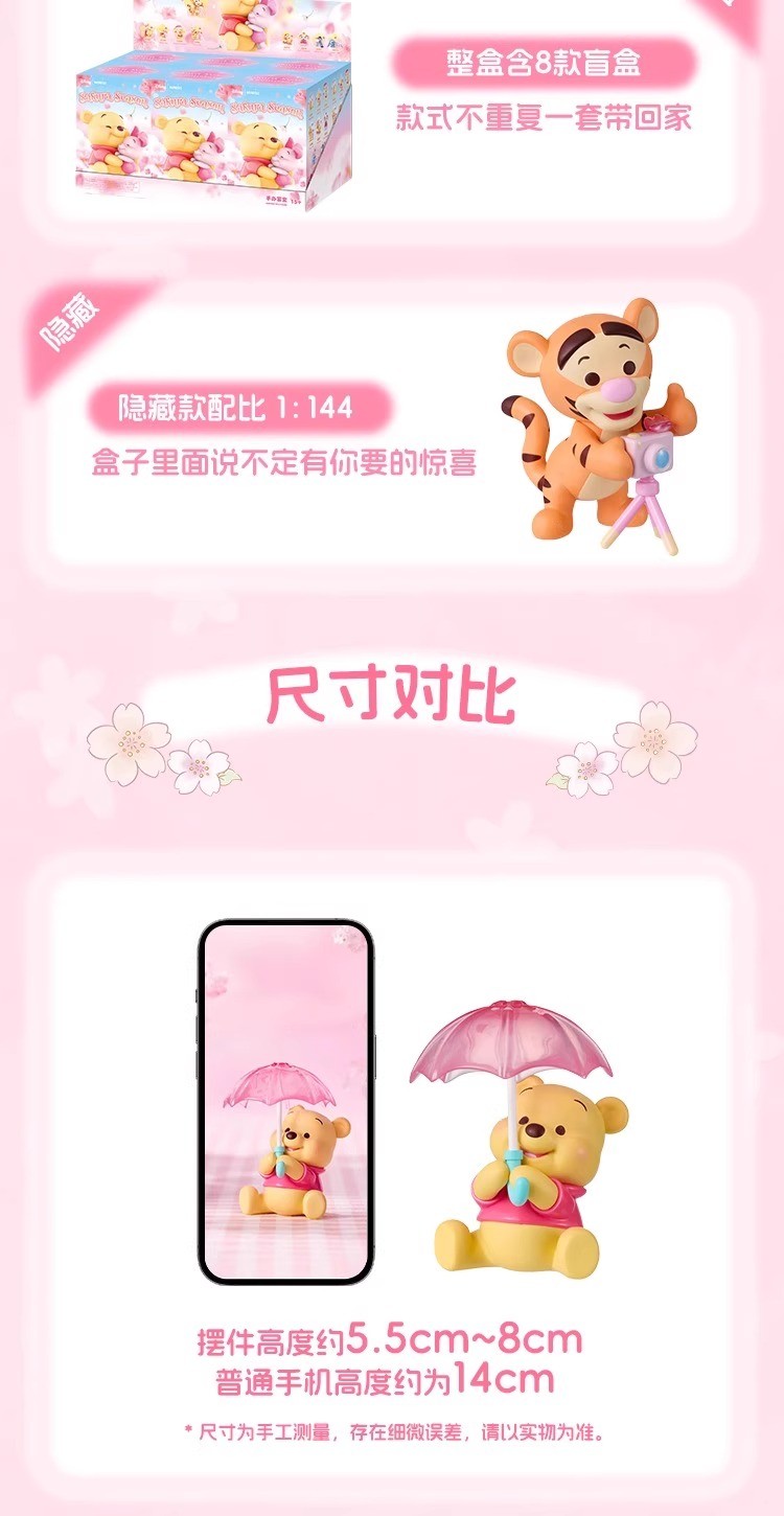 MINISO Spring Honey Language Winnie the Pooh blind Box Cherry Blossom ...
