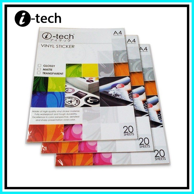 i-tech A3 Printable Waterproof Vinyl Sticker A4 For Decals & Product ...