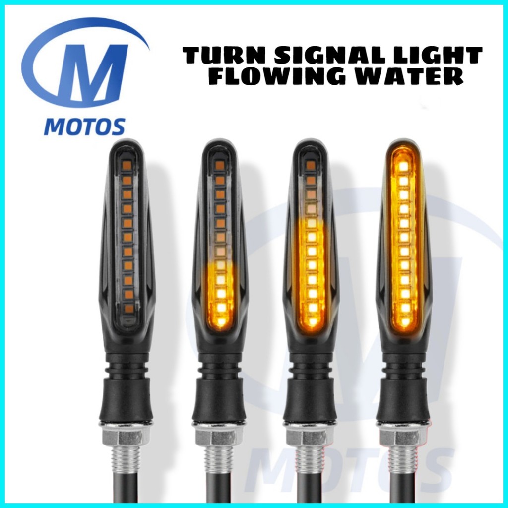 MOTOSPH MOTORCYCLE MODIFIED TURN SIGNAL LIGHT TAIL FLASHER LED FLOWING ...