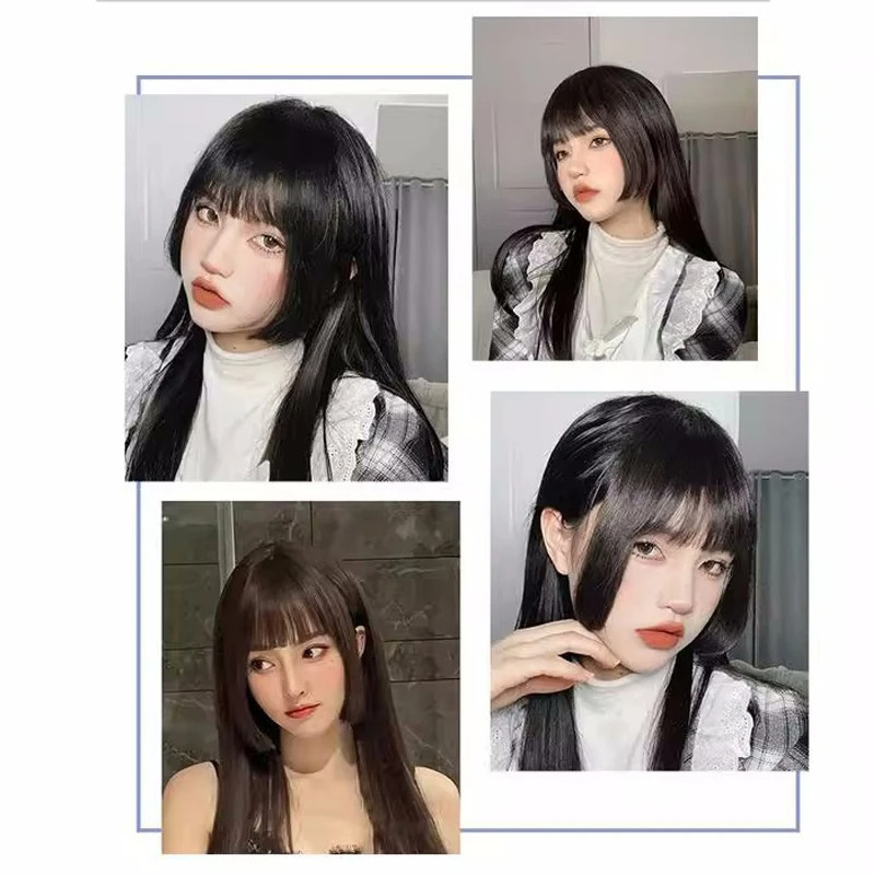 Synthetic Woman for Wig 3D princess cut bangs and hair patch Hair ...