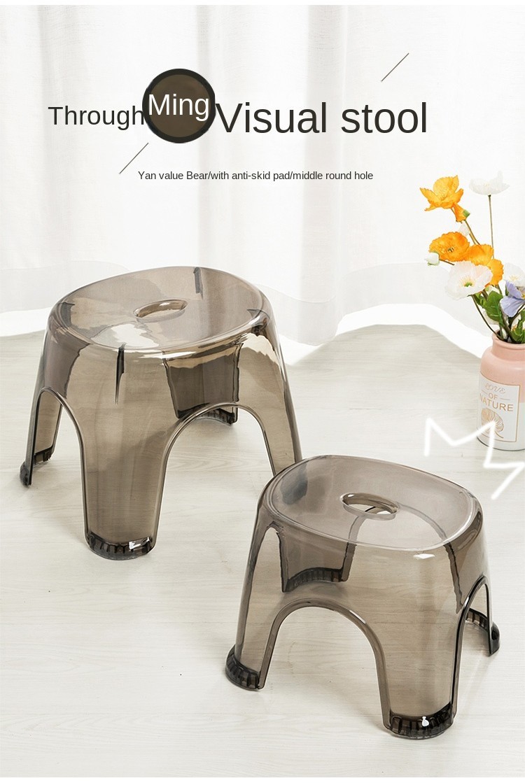 JUJIAJIA Household acrylic transparent small stool with thick material ...
