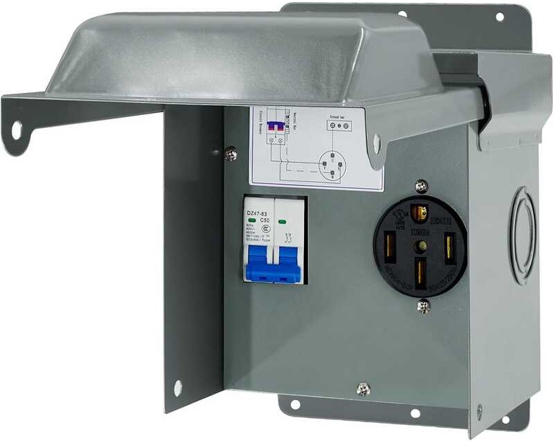 Temporary Power AXOTEN Outlet Pedestal Electrical Panel, 50 Amp RV