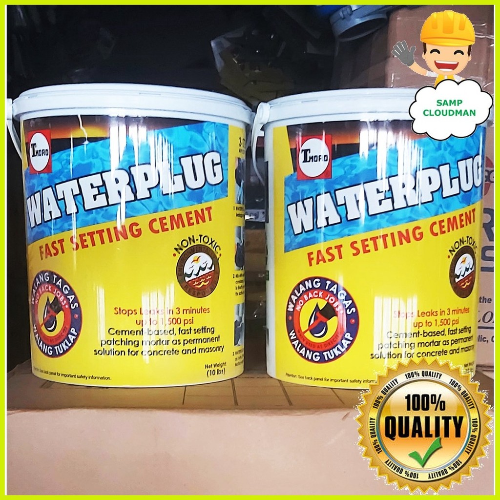 ♣ Thoro Waterplug Fast Setting Cement Gallon Size 4 Liters Water Plug ...