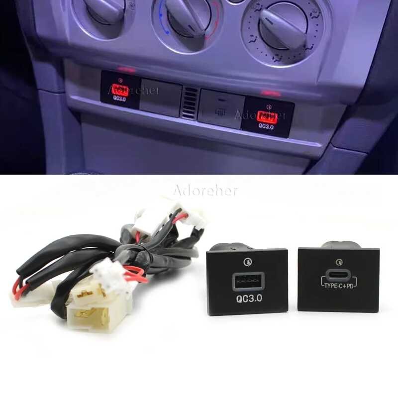 Charger Car Socket Dual Qc3.0 USB PD Type C Fast Phone Charging Outlet