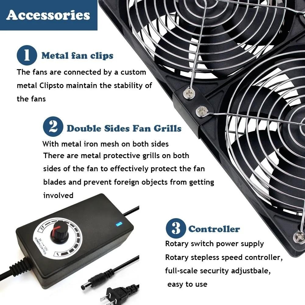 2600RPM USB Router Fan Wifi Modem Cooling Rack Router Cool 120CM Wire ...