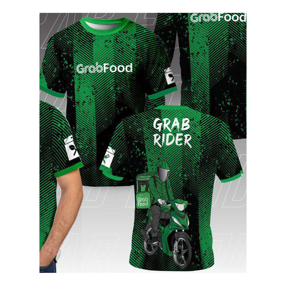 Grab Food grab rider Short Sleeve long sleeved T-Shirt for Delivery ...