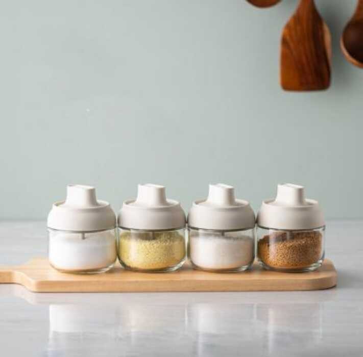 4 In 1 Kitchen Minimalist Spice Seasoning Powder Condiments Canister ...