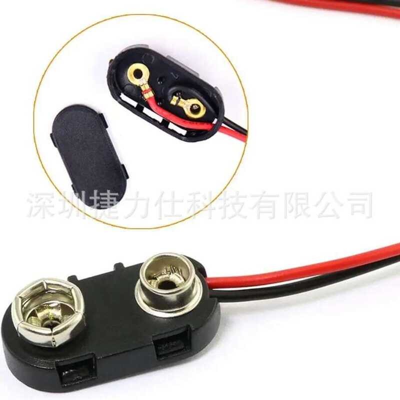 9V Black I-Type T-Shaped 6F22 Square Battery Cap Soft Leather Iron Hard ...