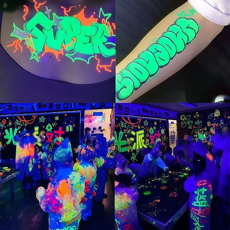 Glow in the Dark UV Face Body Paint-Neon Blacklight Reactive ...