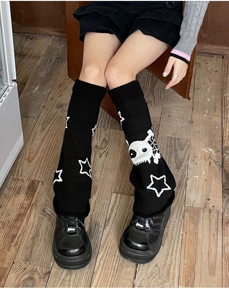 Sunjoy Tech Kawaii Leg Warmers Knitted Leg Warmers Japanese Style Loose Socks Knee High Leg Warmers For Girls Women