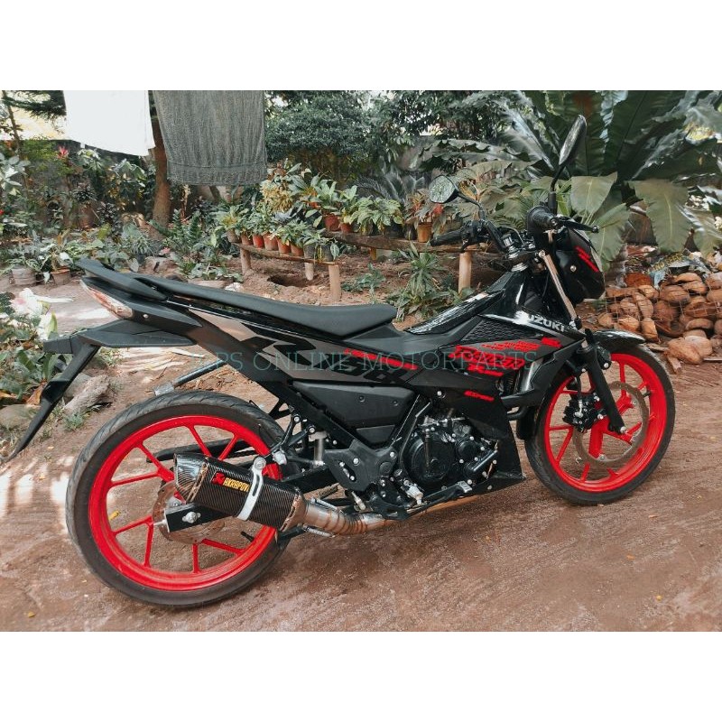 ☢ ♞,♘,♙Suzuki Raider 150 Fi Carb AKRAPOVIC Full System Exhaust Muffler