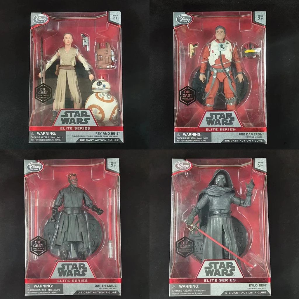 Figurine Mandalorian Star Wars: La Forza Risveglia Die Cast Kylo Ren & Poe Dam Black Series