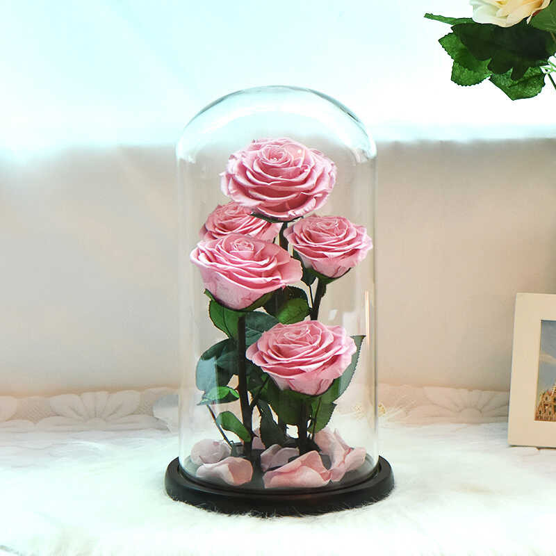 Dropshipping ☆ Preserved Rose Beauty And The Beast Real Wers In A Glass