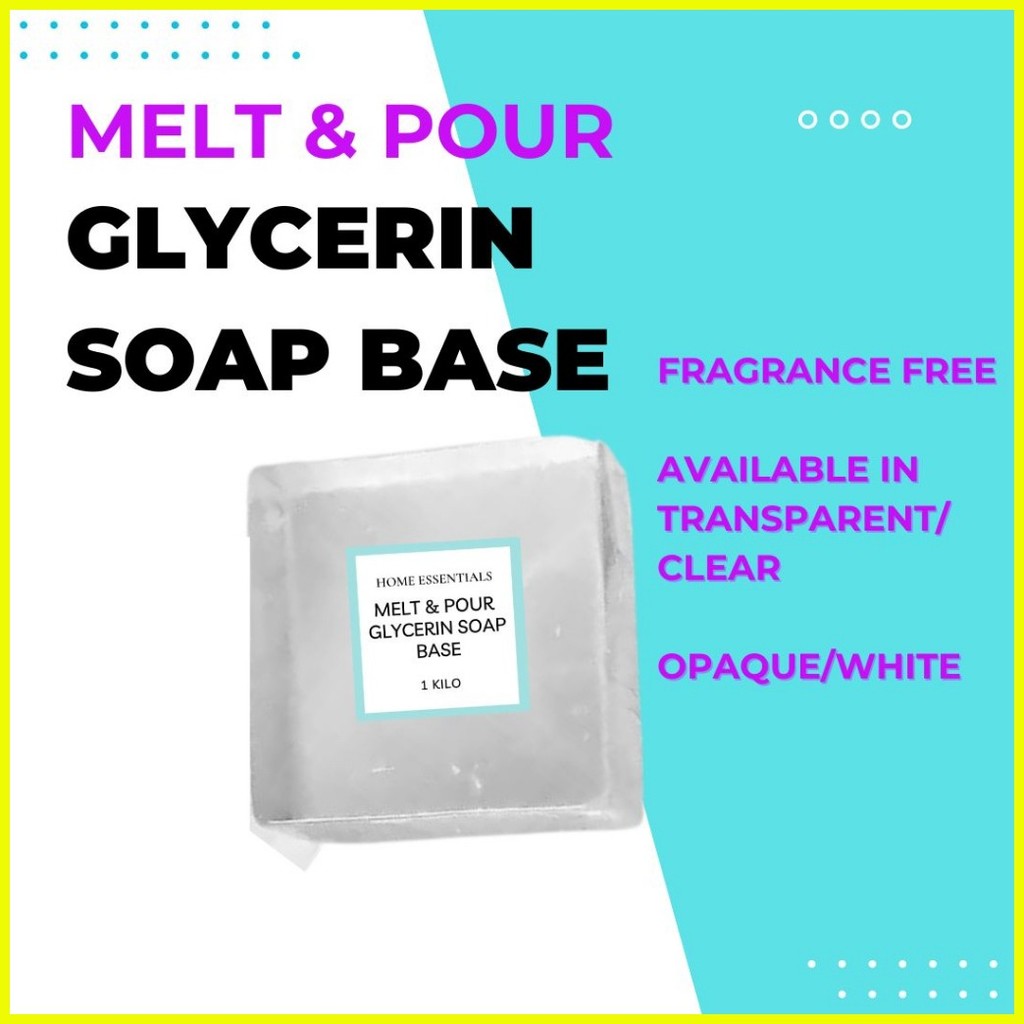 ☃ ♣ Melt and Pour Glycerin Soap Base Clear & Opaque Unscented 100g
