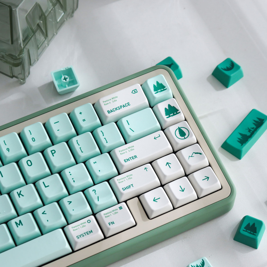 Misty forest Keycaps MDA profile PBT 144 Keys Green Keycaps set for MX ...