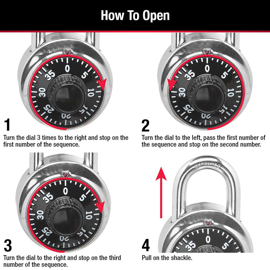 Turntable Password Lock PORTABLE Coded Lock Dial Combination Padlock ...