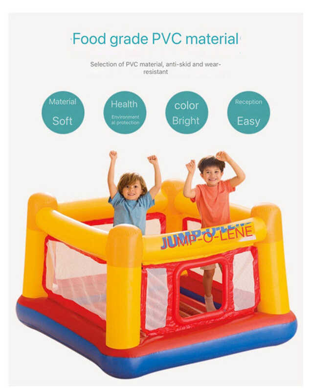 INTEX 48260 Square Bouncing Trampoline Jumping Fun Toy Iatable Bouncers ...