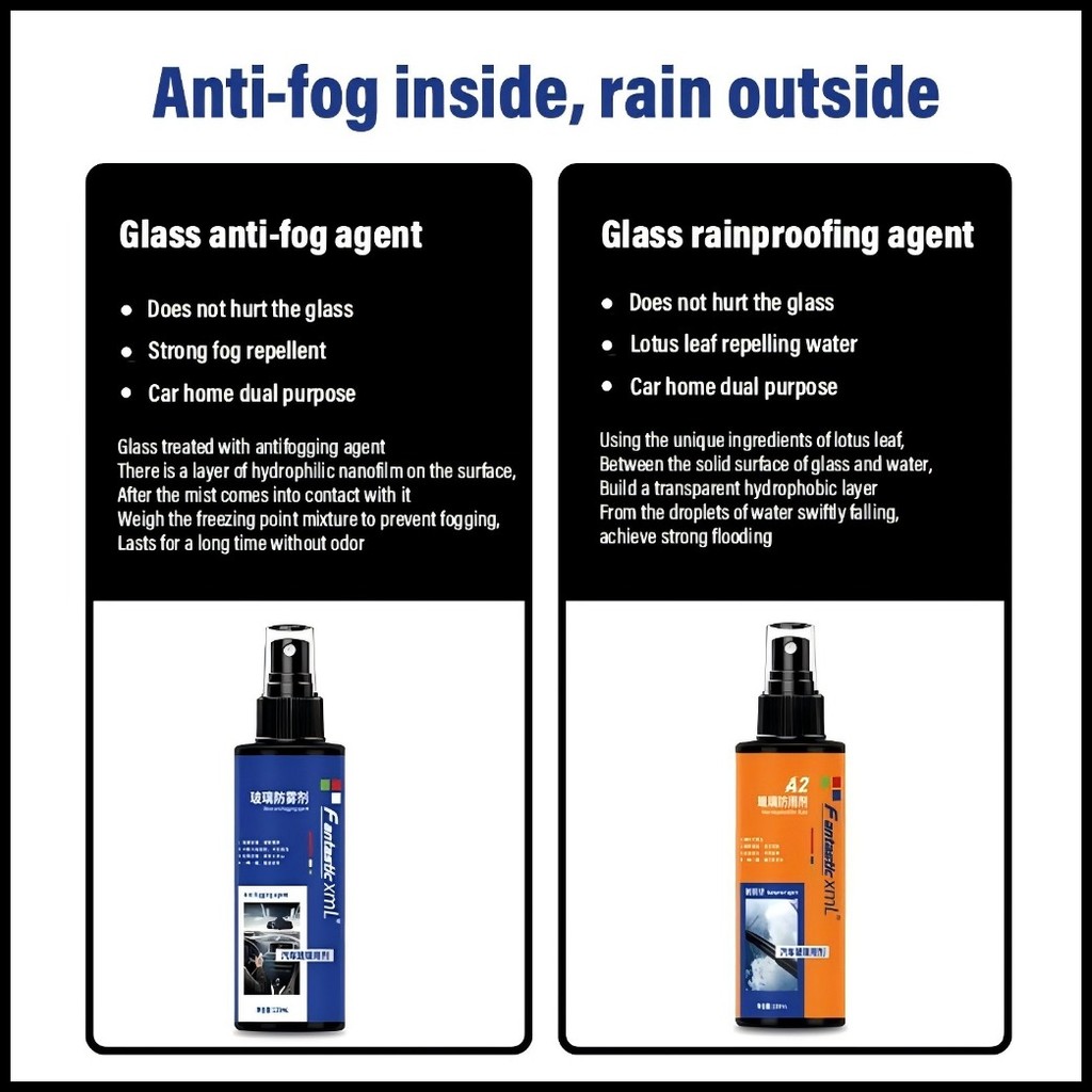 ♠ Car Glass Anti-rain Spray 120ML Car Glass Anti-fog Spray Helmet Car ...