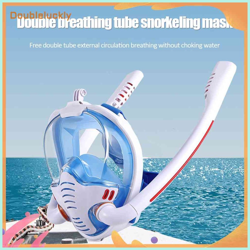 DL-HPSwimming Mask Double Breathing Tube Snorkeling Diving Goggles ...
