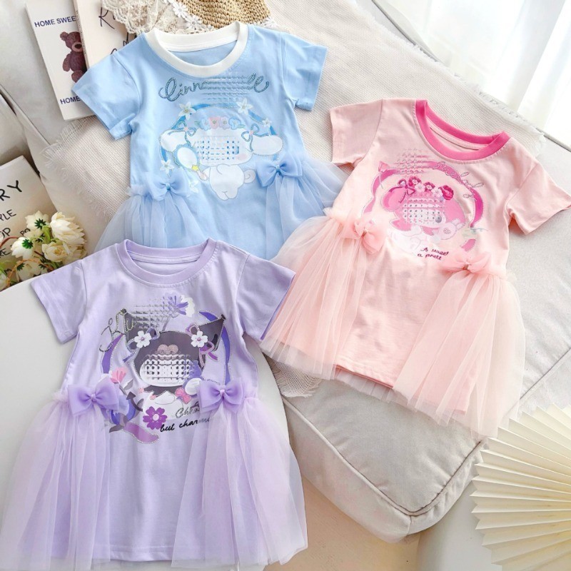 Cinnamoroll My Melody Kuromi Dress for Kids Girl 28 Years Old Sanrio