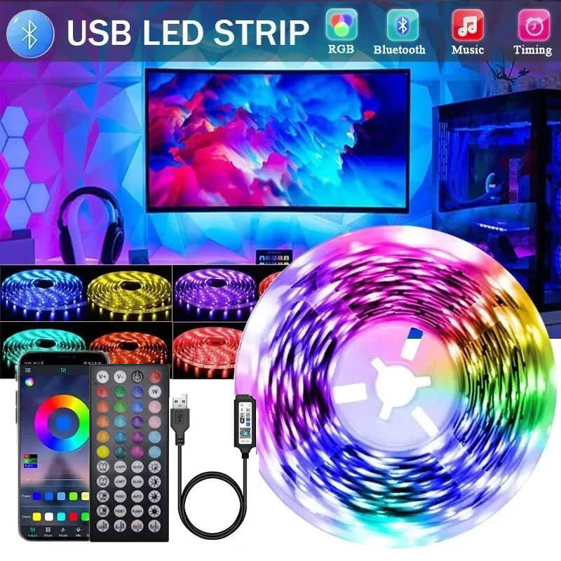 USB 5V DC LED Strips 5050 White RGB Wifi Bluetooth Led Strip Light TV ...