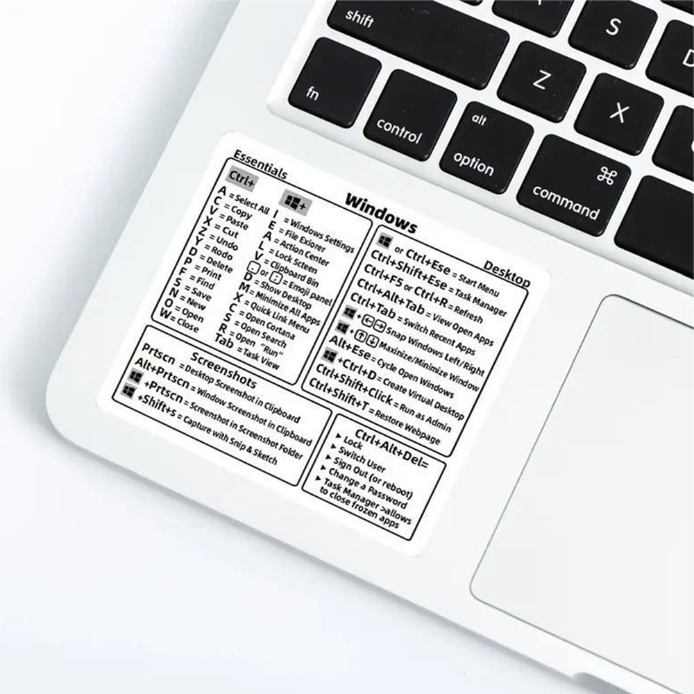 2Pcs Windows/Word Laptop Shortcut Stickers Keyboard Reference Shortcut ...