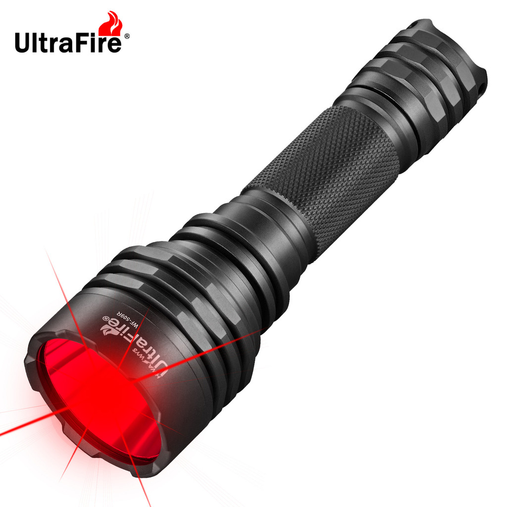 Ultrafire Wf-509R Red Light Flashlight Tactical Rechargeable Portable ...