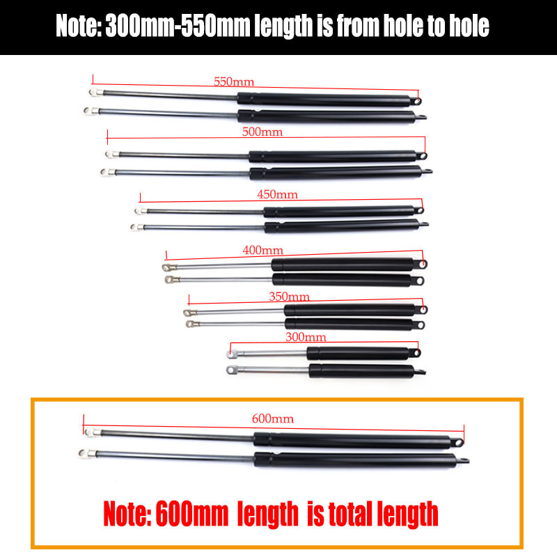 2PCS 300600mm 600N Car Struts Hood Rear Trunk Tailgate Boot