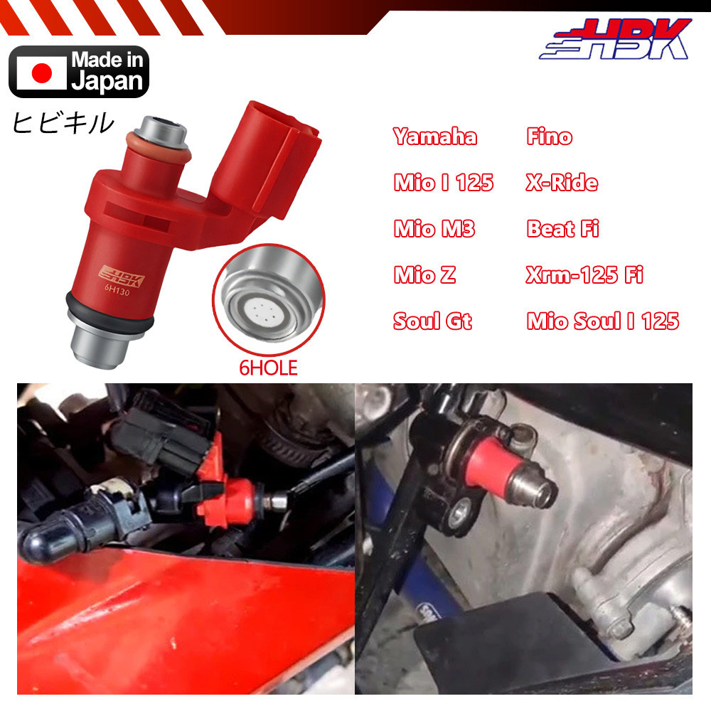 HBK Stainless Steel Nylon Fuel Injector 6 HOLE 125/130/140CC for Yamaha ...