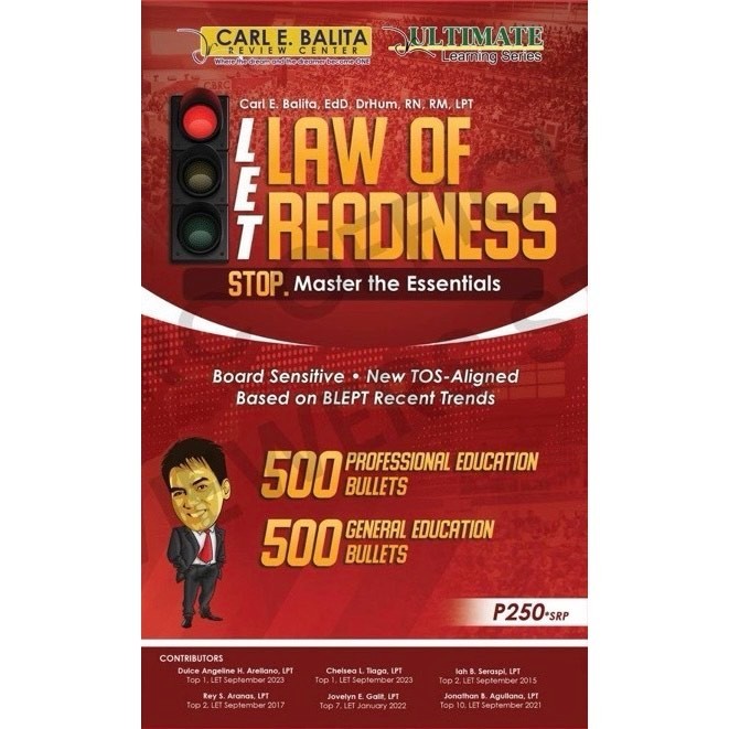 CBRC LET Reviewer Law of Readiness (Red Bullets)- 1,000 Question 2024 ...