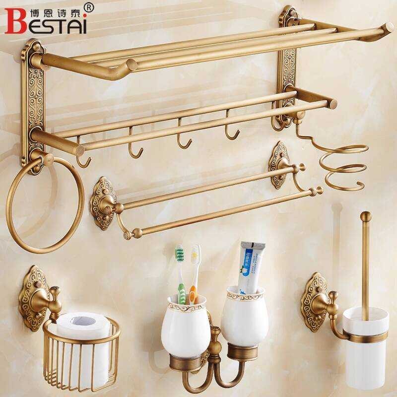 Antique Towel Rack Bath Towel Rack All Copper European Style Bathroom ...