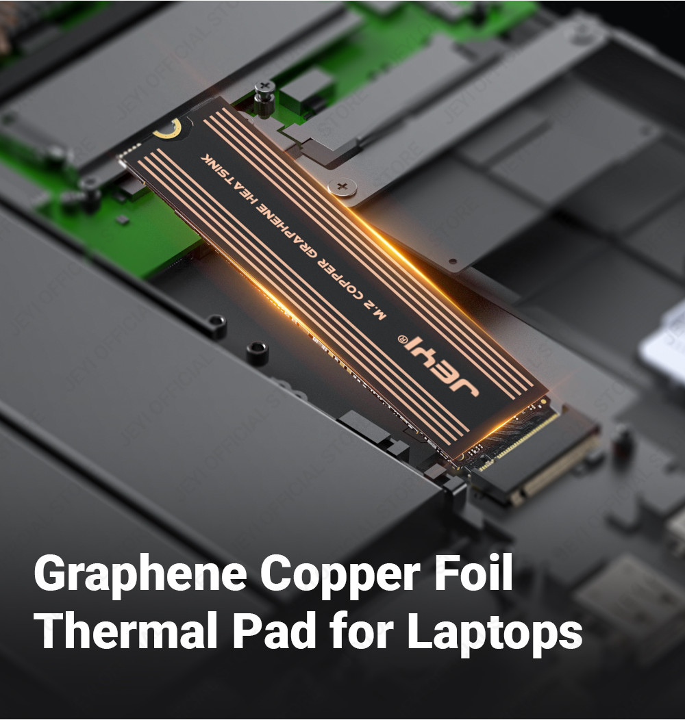 JEYI Graphene 2280 2242 2230 M.2 SSD Heatsink, Dual-Layer Graphene Heat ...