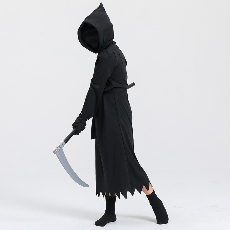 6pcs Set Grim Reaper Costume for Kids Boy Girl 4-12year Halloween ...