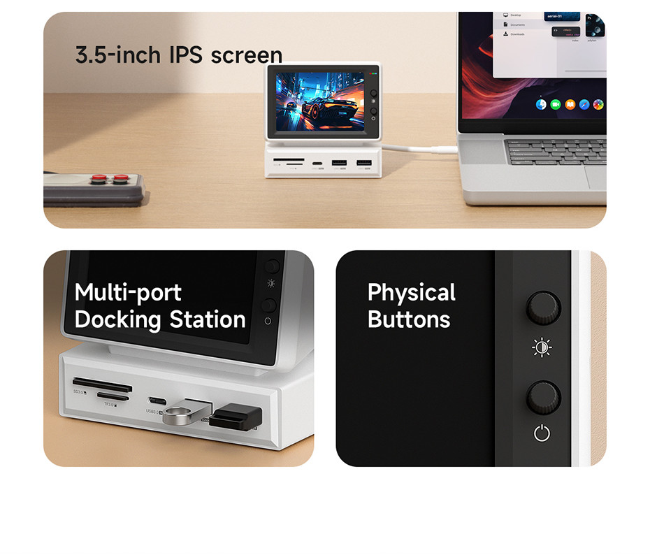 Hagibis 3.5inch IPS Mini Screen AIDA64 Mini PC CPU RAM HDD Data Monitor ...