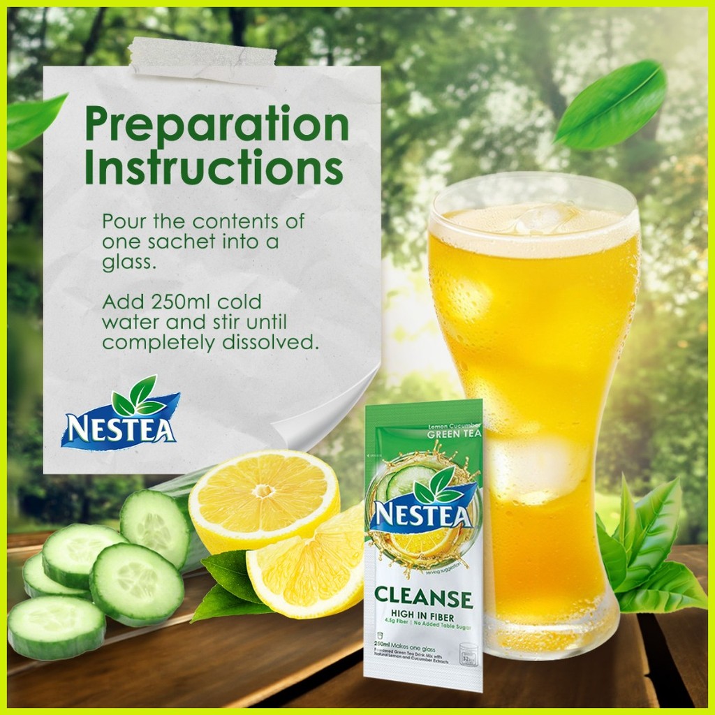 ♀ ⊕ Nestea Cleanse Lemon Cucumber Powdered Green Tea with Fiber 250ml ...