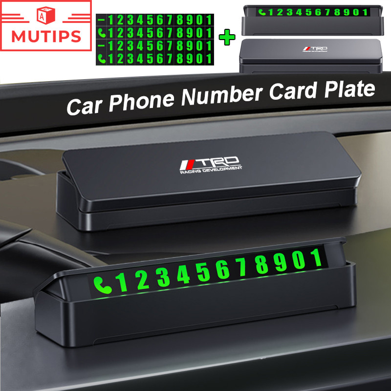 Toyota TRD Car Phone Number Card Plate Luminous Sticker Number Car